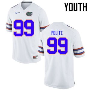 Youth Florida Gators #99 Jachai Polite NCAA Nike White Authentic Stitched College Football Jersey YTD3862KE